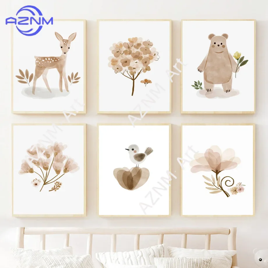 Baby Nursery Neutral - Obraz na płótnie do pokoju dziecięcego
