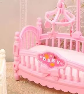 Baby Nursery Furniture - 1:12 Miniaturowe łóżeczko dla lalek, kołyska,