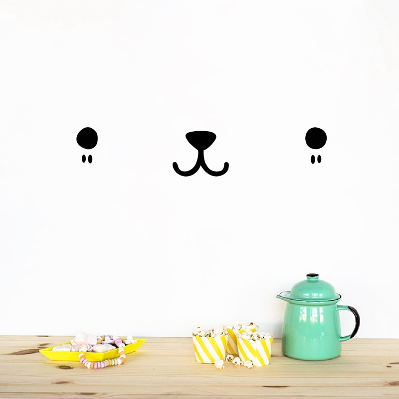 Baby Nursery Furniture - Śliczne twarz Kawaii ścienne artystyczne naklejki