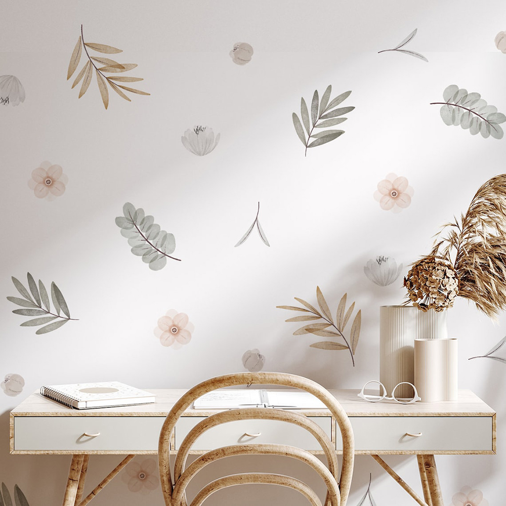 Baby Nursery Accessories - Boho Leaves Botanical DIY Naklejki ścienne
