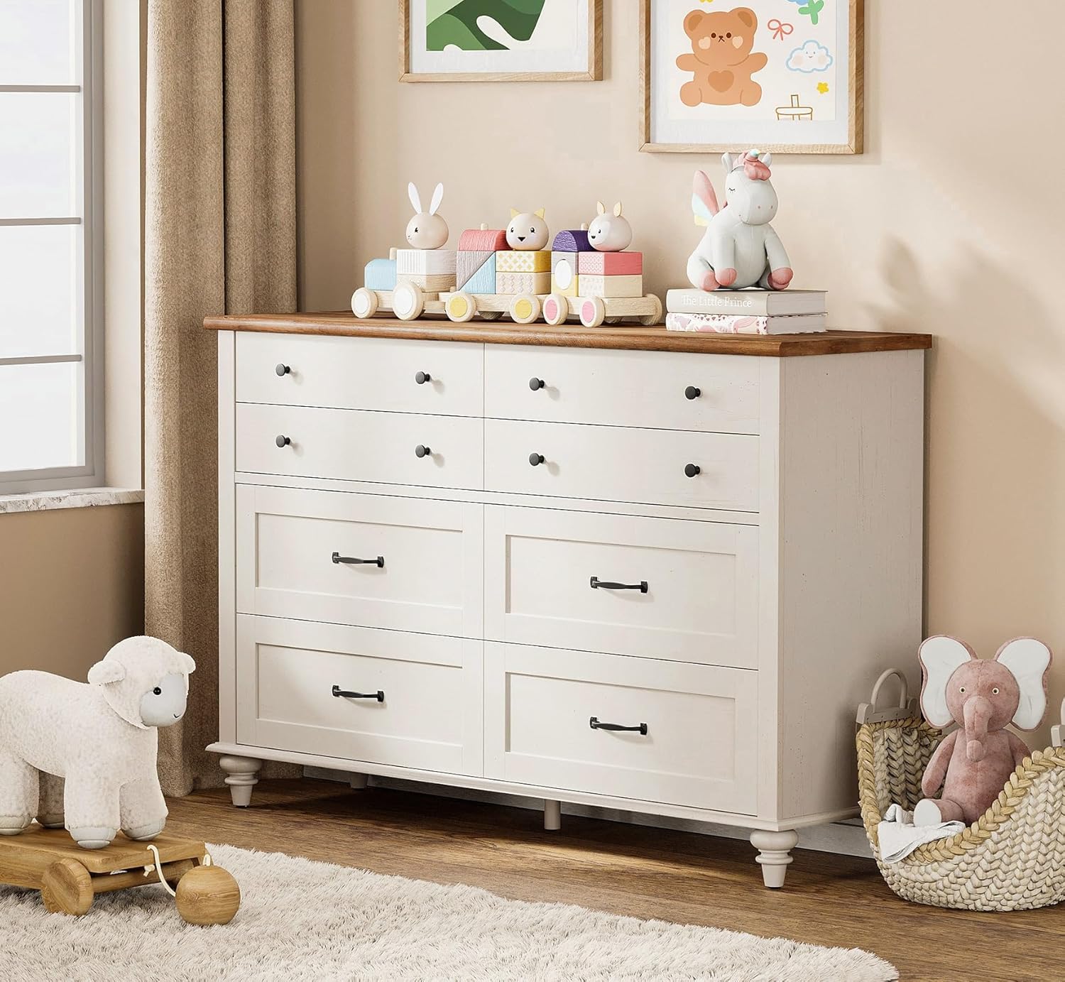 Baby Nursery Drawers - Nowoczesna komoda dziecięca z 7 szufladami,