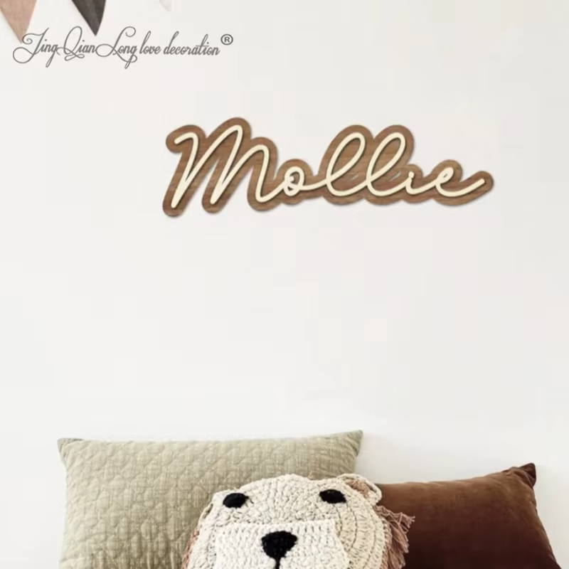 Baby Nursery Modern - Niestandardowy drewniany znak imienia do wystroju