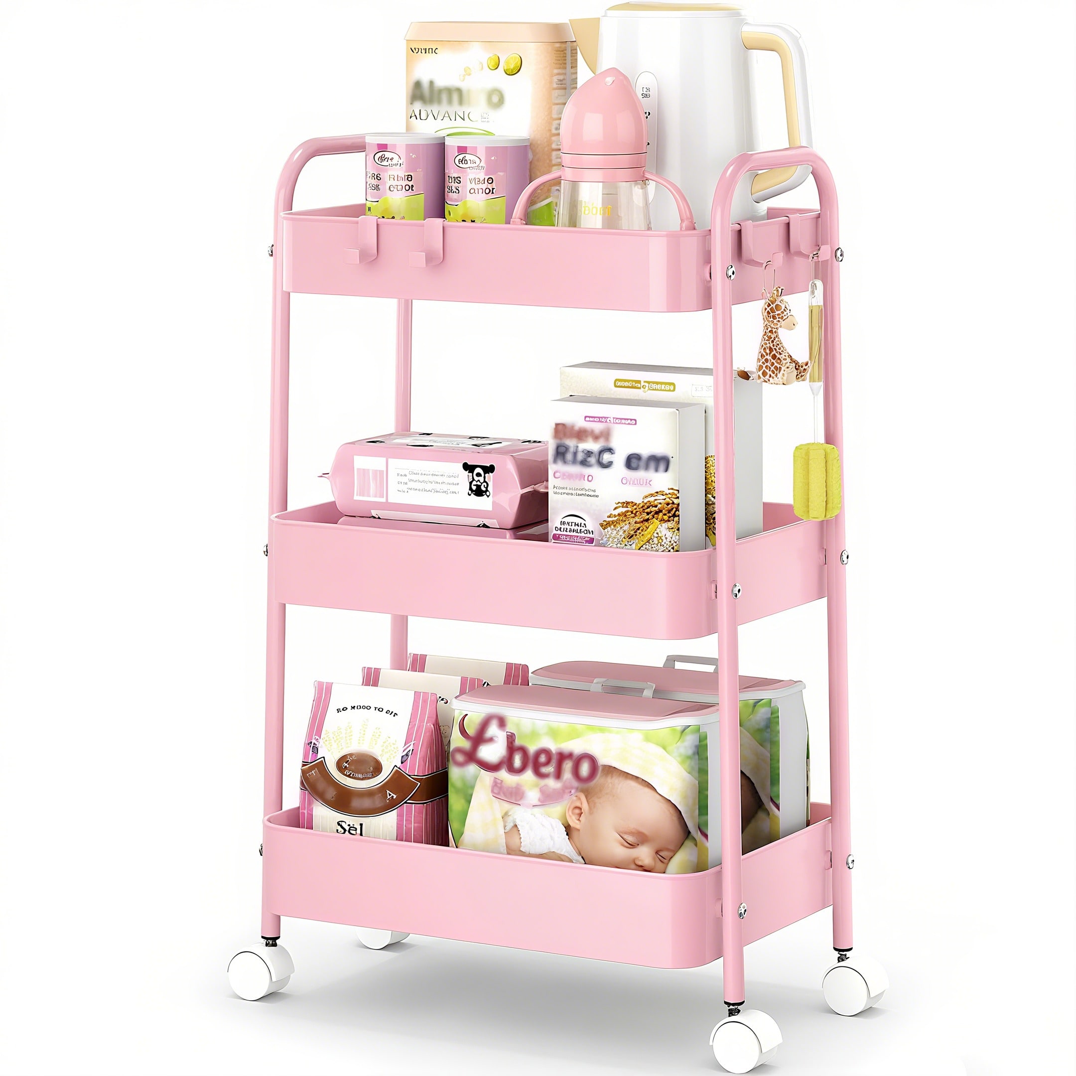 3-poziomowy metalowy wózek na  – Baby Nursery Modern recenzja i cena