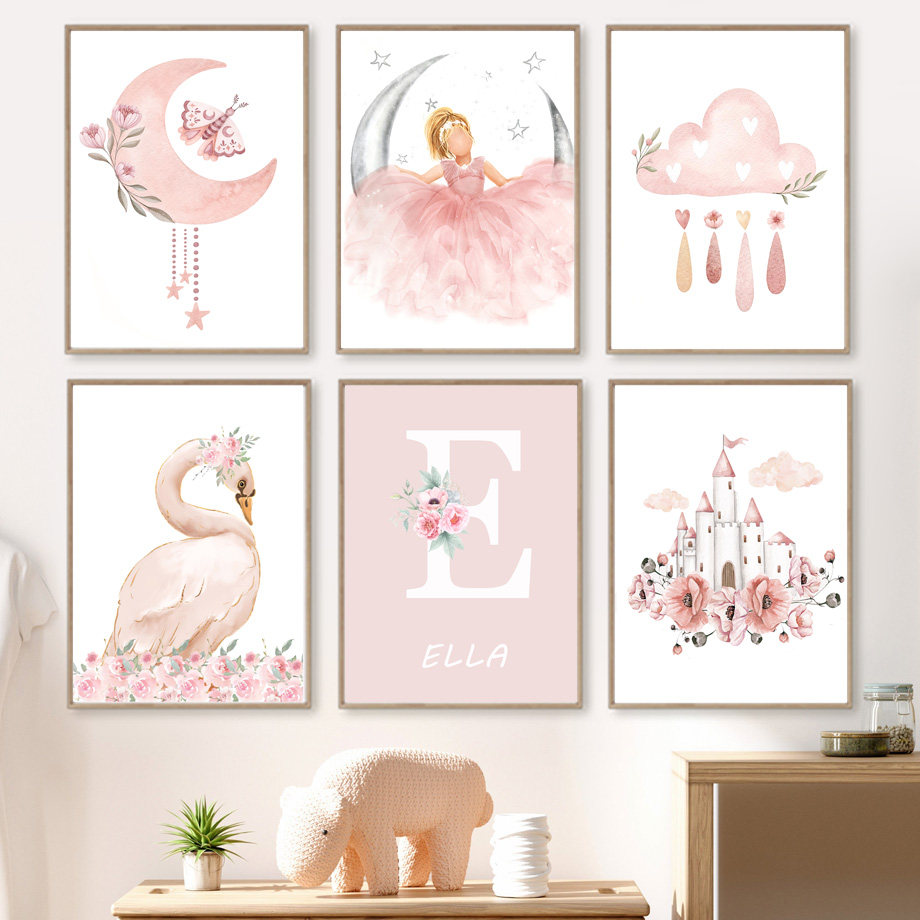 Pink Angel Girl Sun Moon Cloud – Baby Nursery Modern recenzja i cena