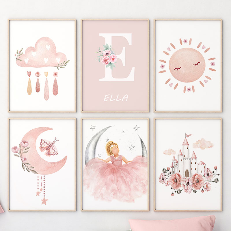 Pink Angel Girl Sun Moon Cloud – Baby Nursery Modern recenzja i cena