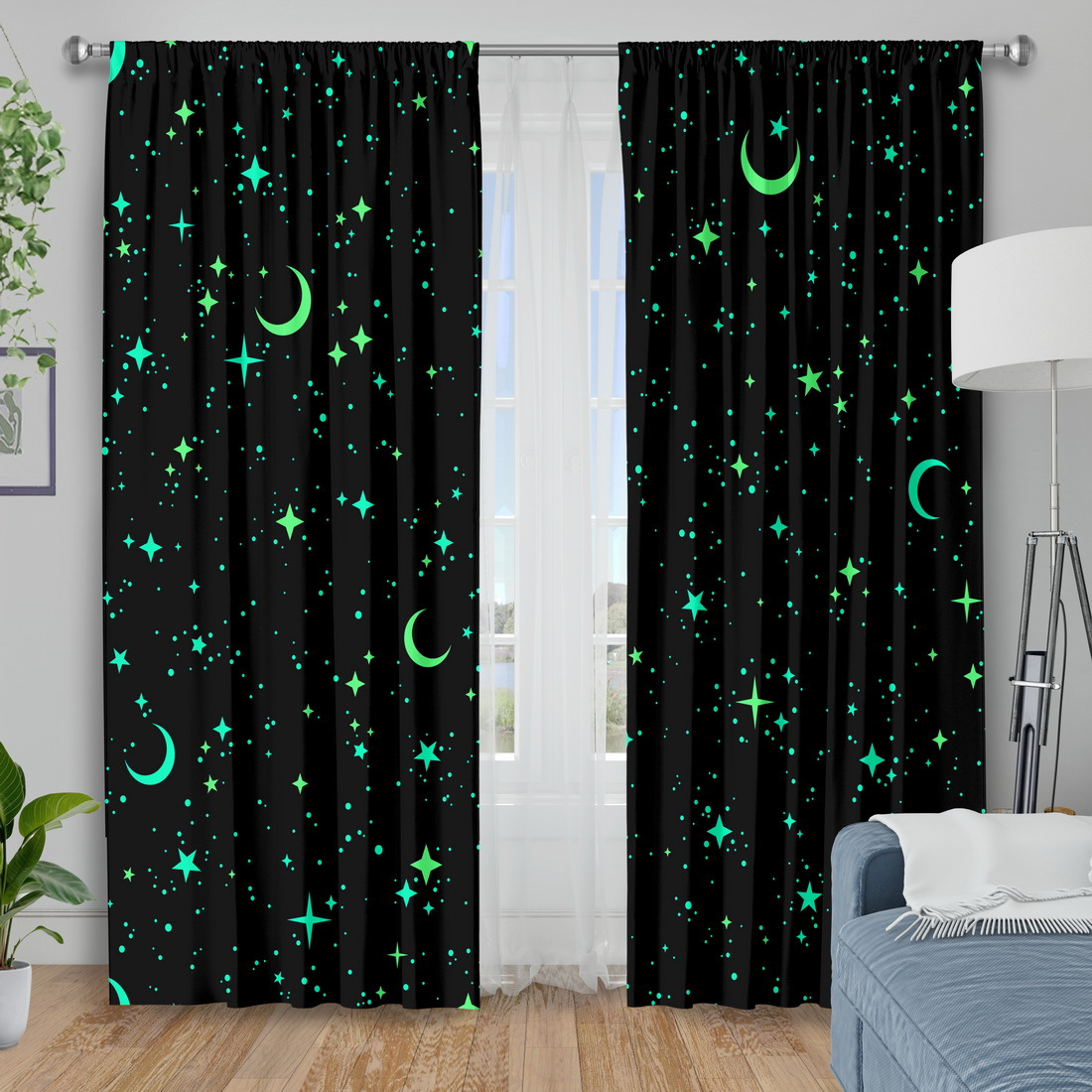 2 Panele Świecące w Ciemności  – Baby Nursery Blackout Curtains recenzja i cena