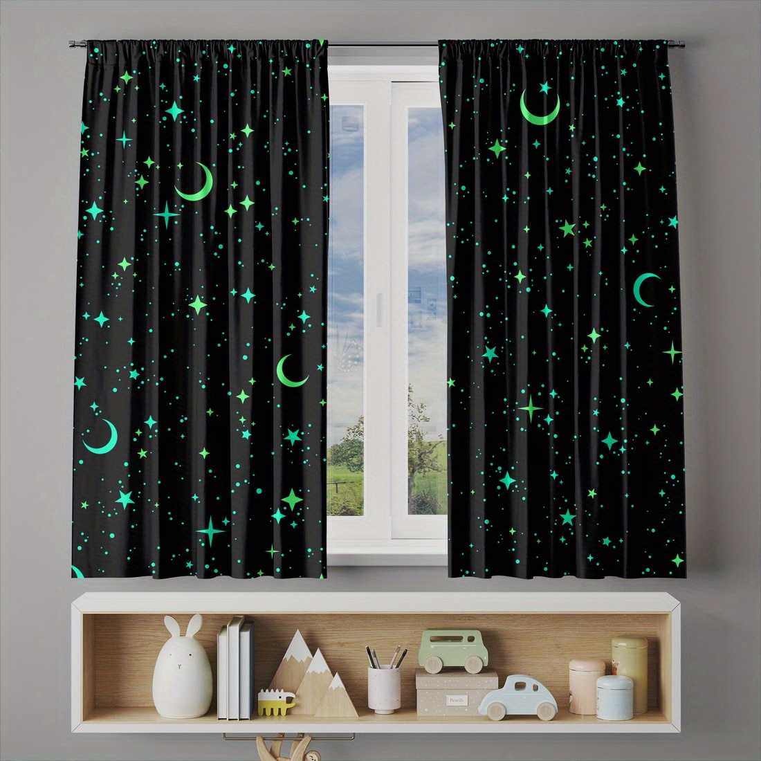 2 Panele Świecące w Ciemności  – Baby Nursery Blackout Curtains recenzja i cena