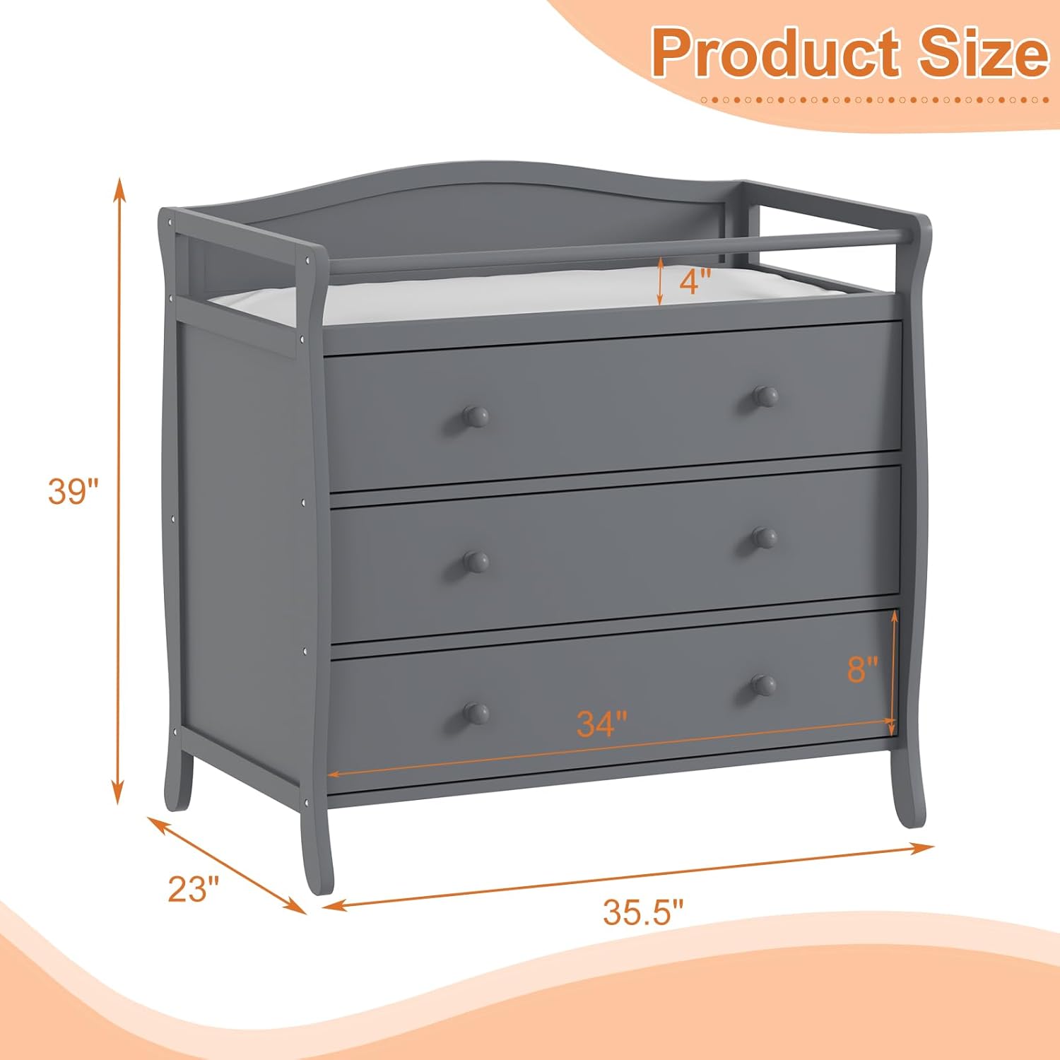 Stolik do przewijania dziecka  – Baby Nursery Drawers recenzja i cena