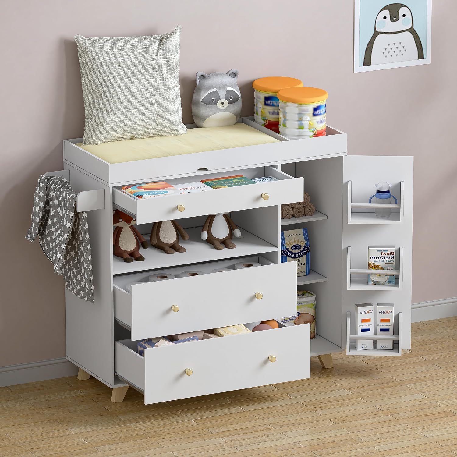 Stół do przewijania dziecka, n – Baby Nursery Drawers recenzja i cena