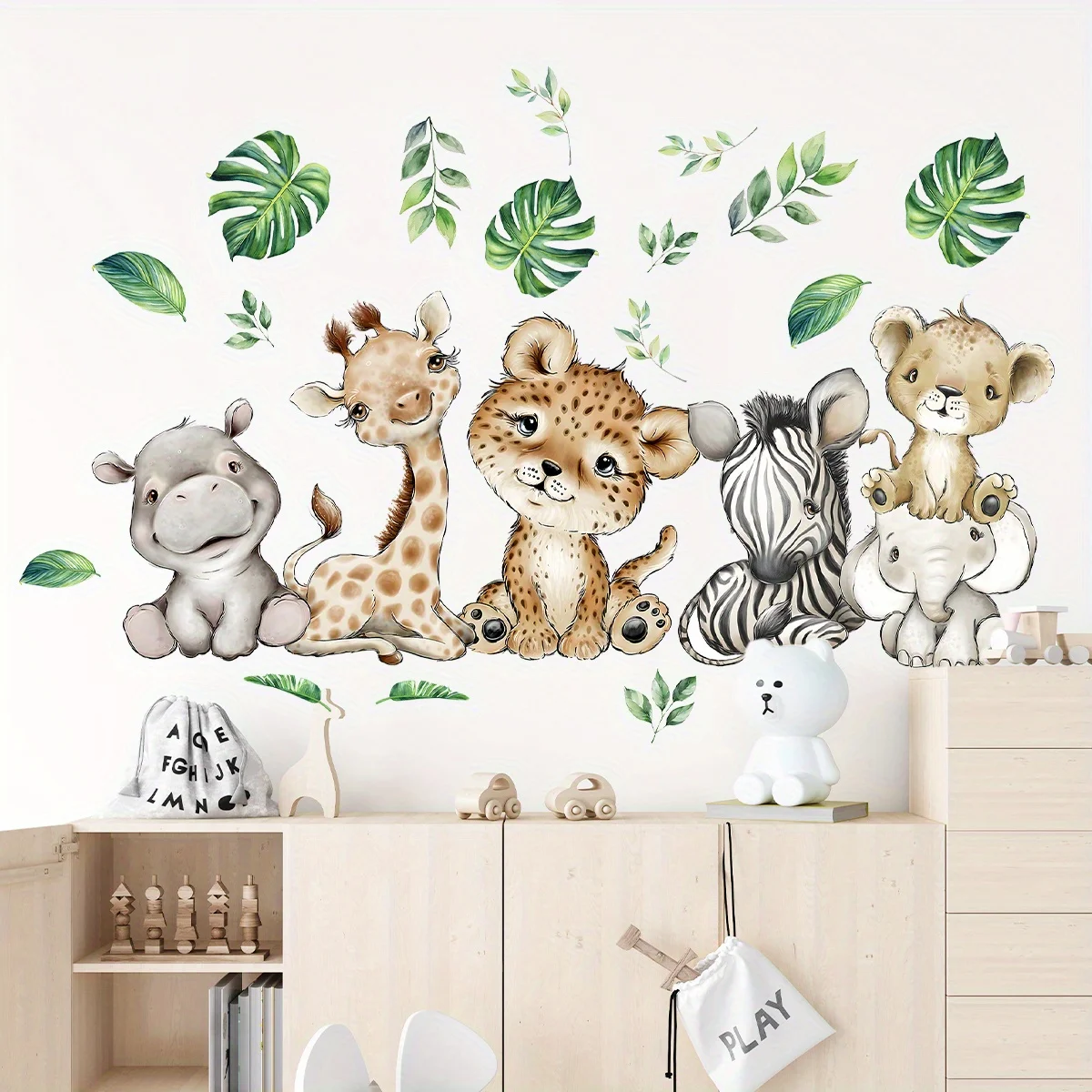 1PC Cartoon Cute Hippo Tiger E – Baby Nursery Stickers recenzja i cena
