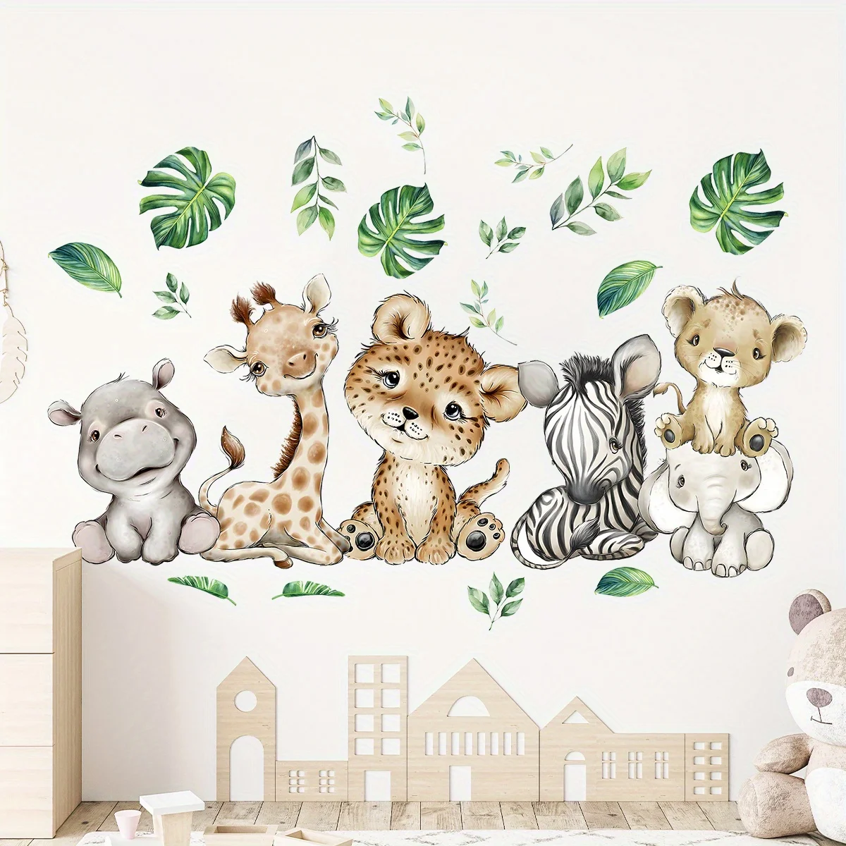 1PC Cartoon Cute Hippo Tiger E – Baby Nursery Stickers recenzja i cena