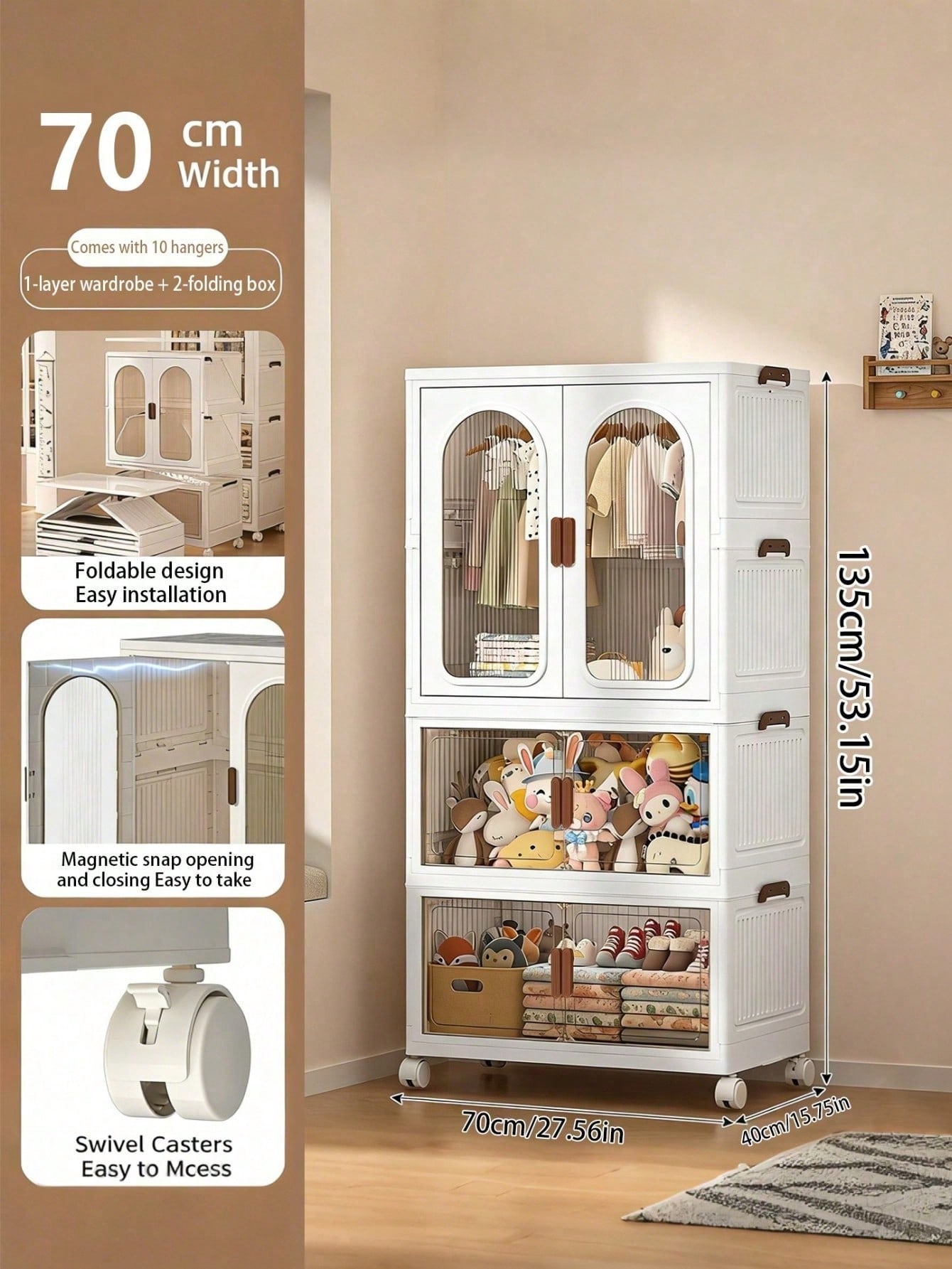 70 cm (27,55 cala) Duży składa – Drawer Dresser White recenzja i cena