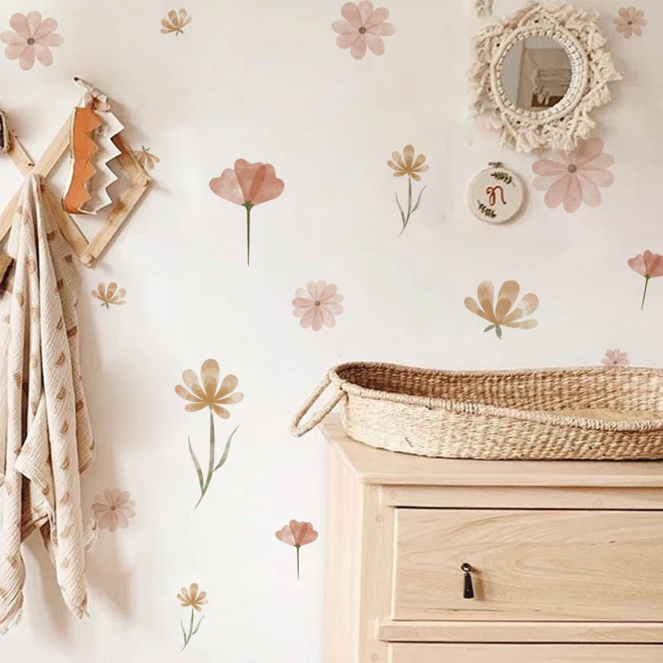Boho Flowers Naklejki ścienne  – Baby Nursery Stickers recenzja i cena