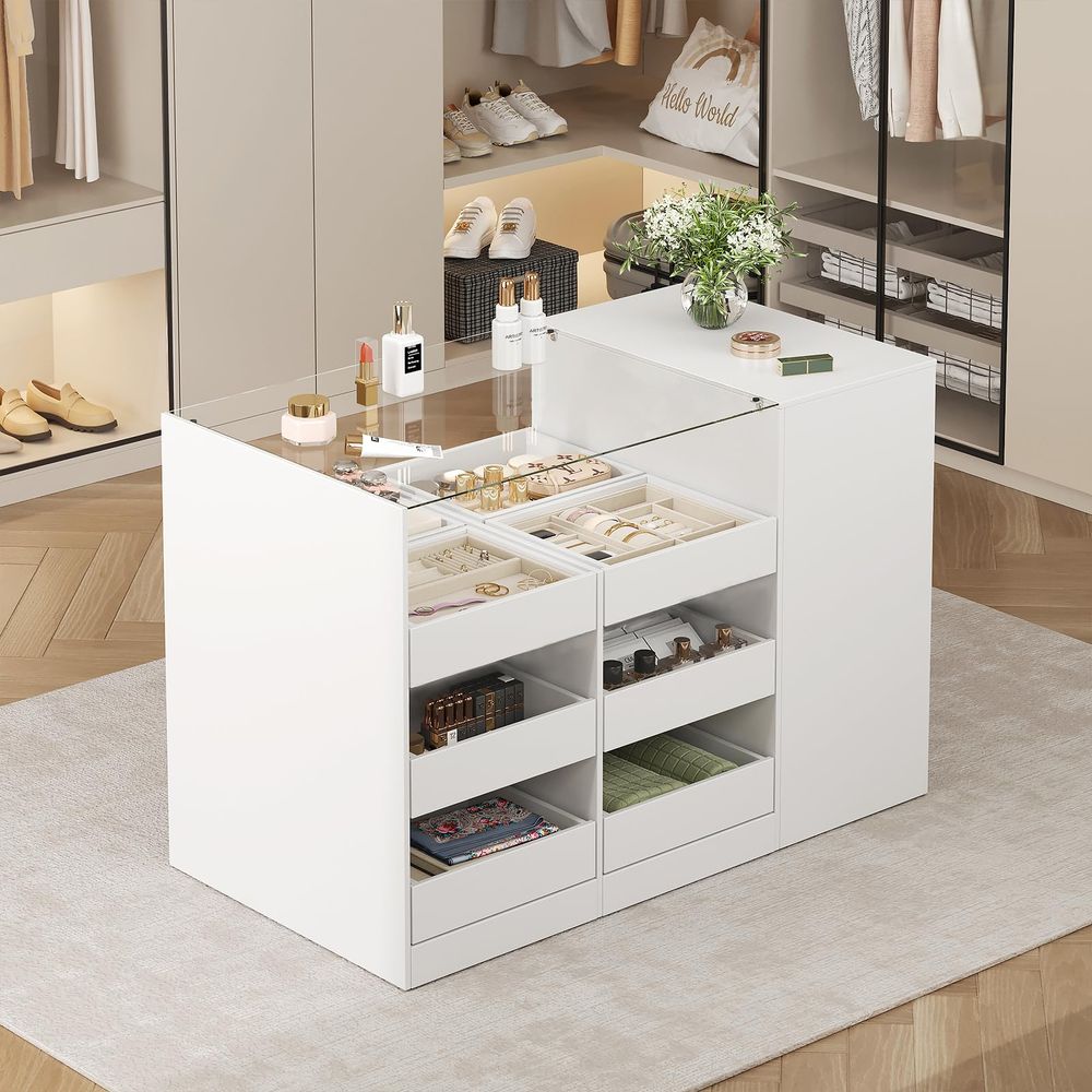 Wyspa do szafy z szufladami, s – Drawer Dresser White recenzja i cena