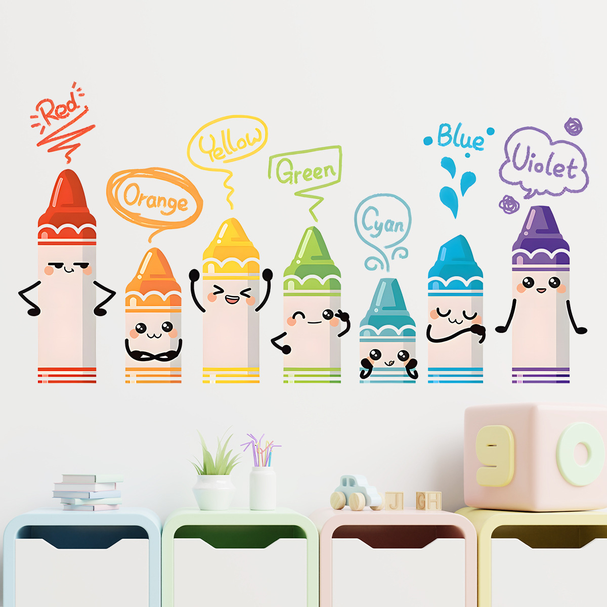 Cartoon Cute Colorful Crayon P – Baby Nursery Furniture recenzja i cena