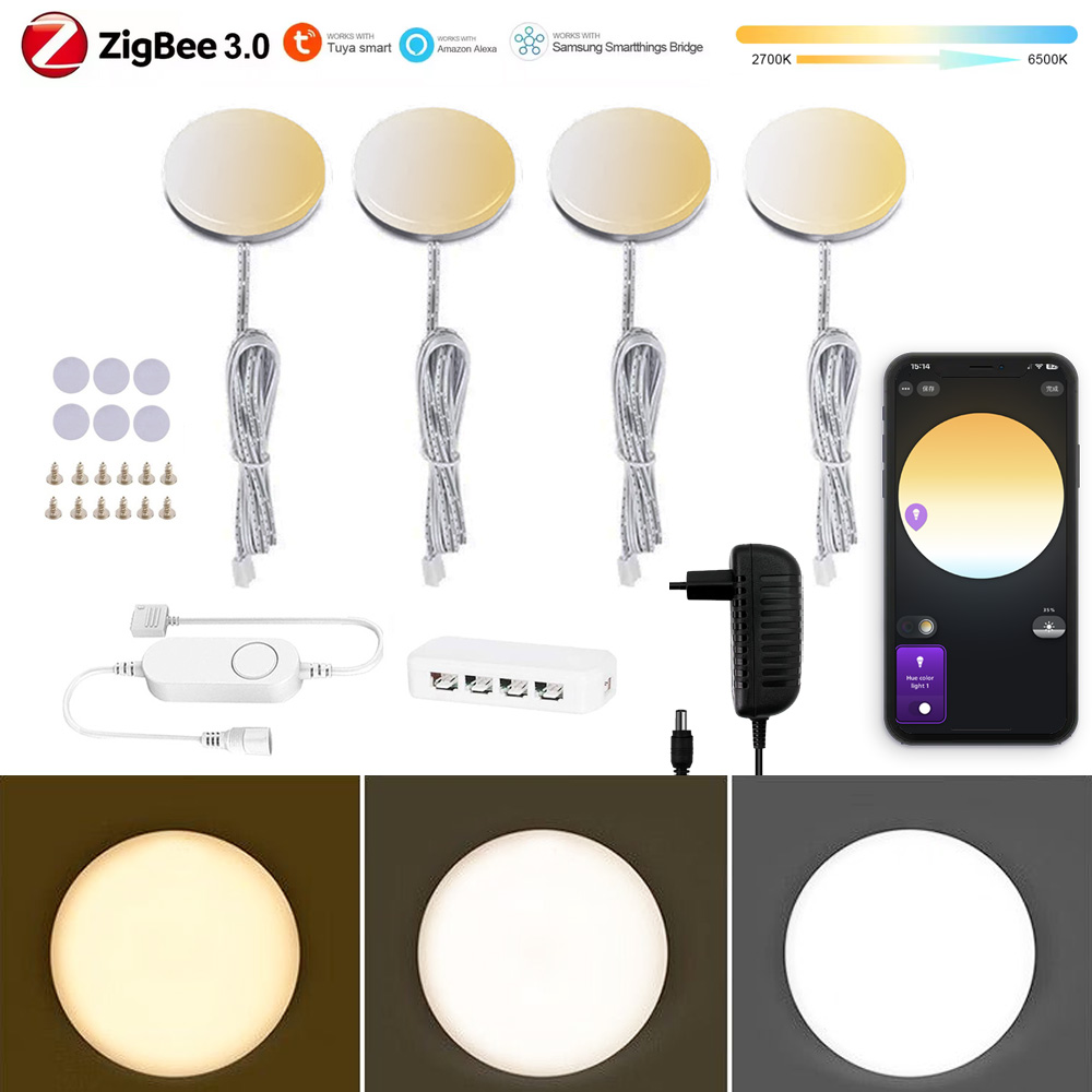 Okrągła lampa LED podszafkowa  – Drawer Dresser White recenzja i cena