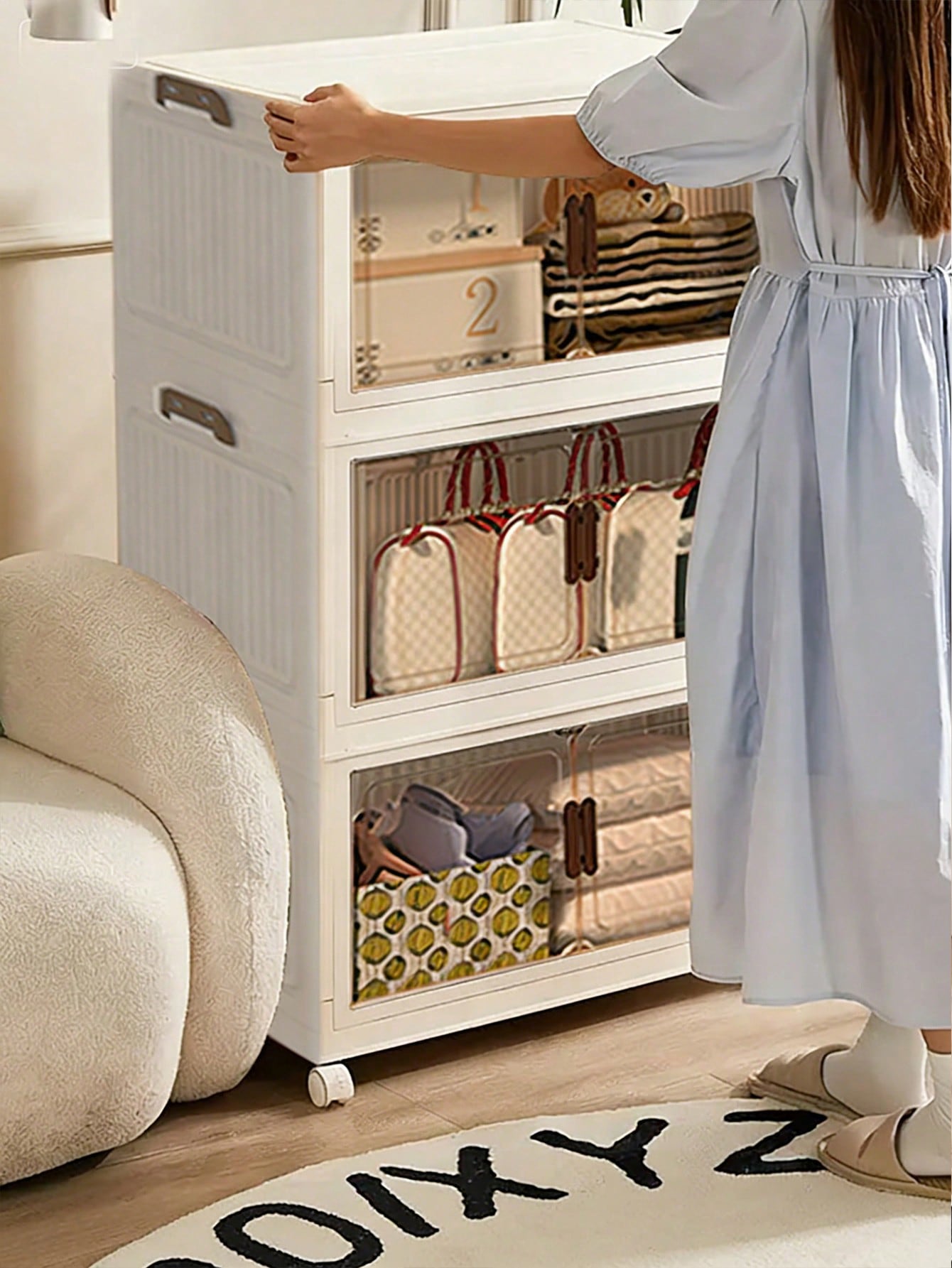 5-poziomowy składany regał do  – Drawer Dresser White recenzja i cena