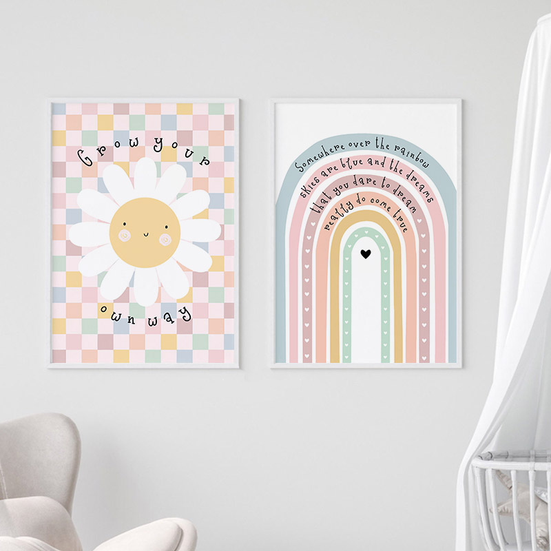 Sun Flower Rainbow Cloud Heart – Baby Nursery Modern recenzja i cena