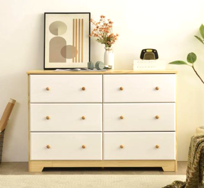 xx-Home Products Natural & Whi – Drawer Dresser White recenzja i cena